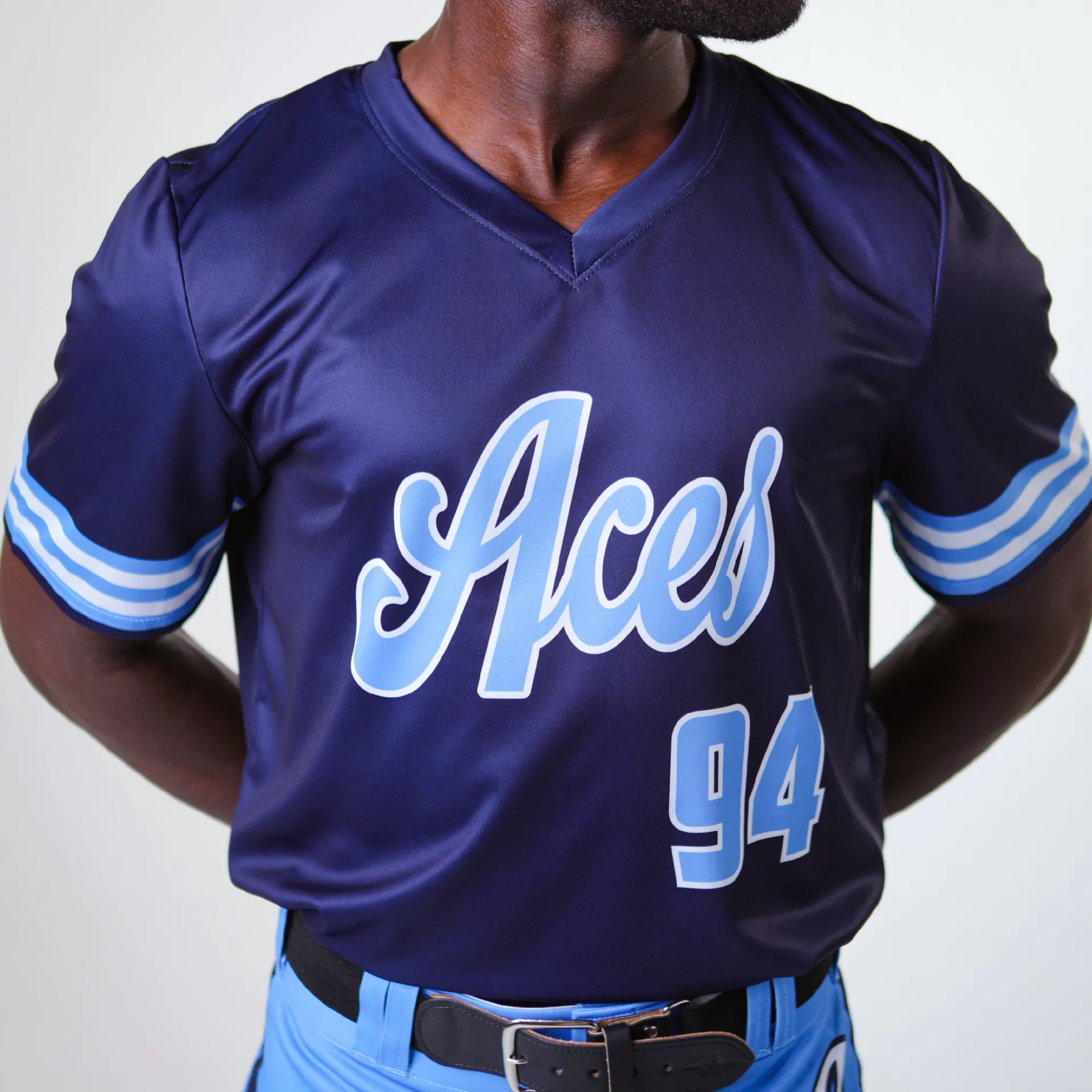 V-Neck Pullover Baseball Jersey thumbnail 2