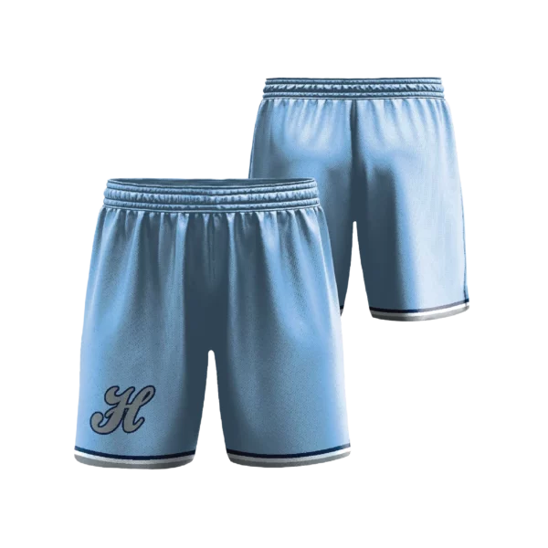 Baseball Shorts - No Pockets - H - blue, gray, white