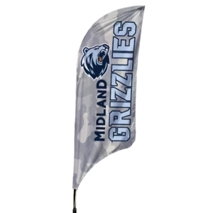 Feather Flag- Grizzlies - Light blue, dark blue, gray camo