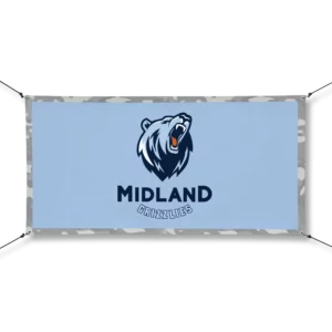 Midland Grizzlies Banner - 3x6 Blue, gray camo