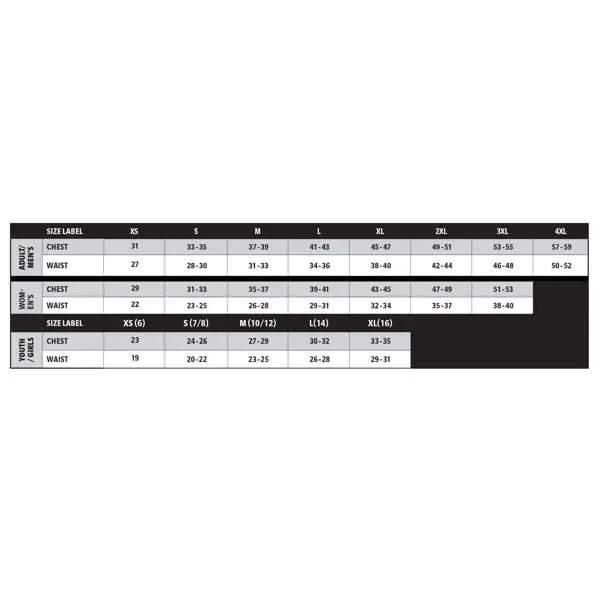 Size Chart Size Chart
