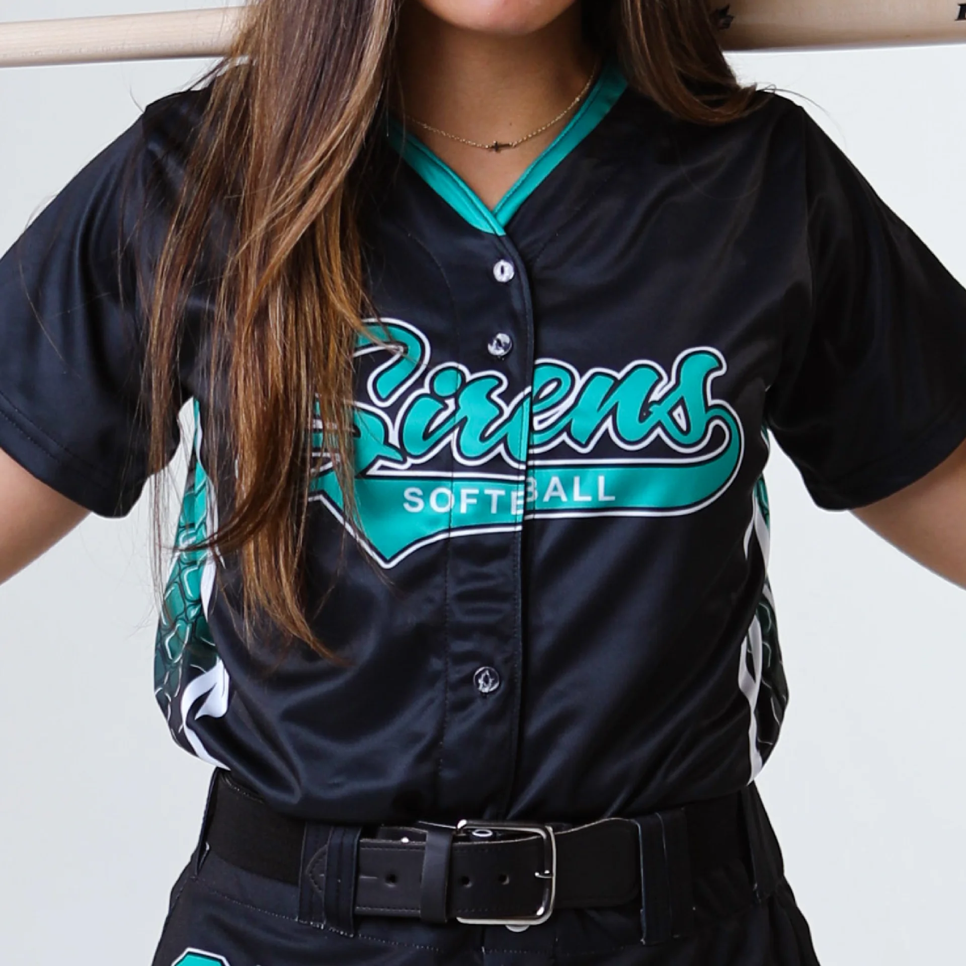 Pro Full-Button Softball Jersey thumbnail 2