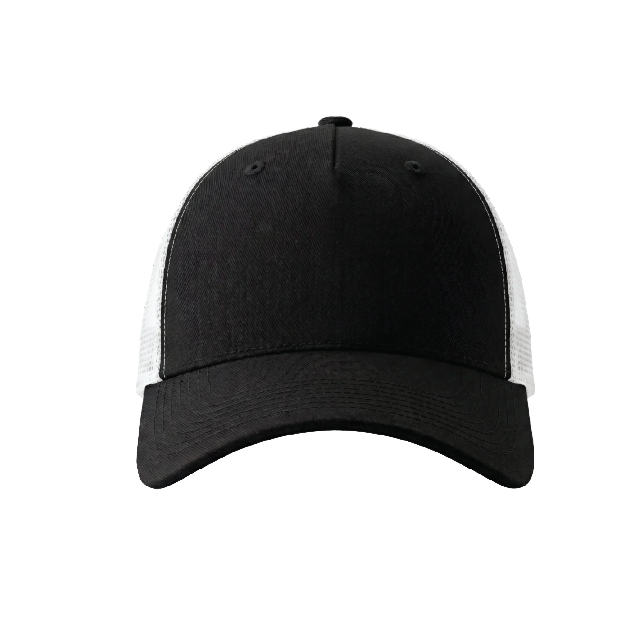 (bill/crown/mesh-back):-black/black/white